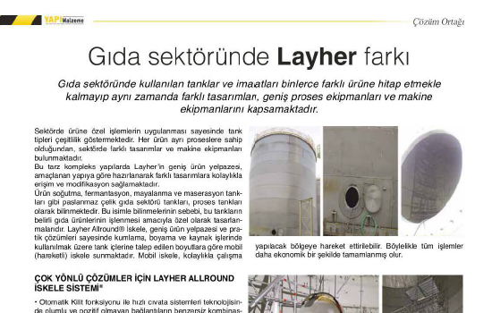 Gıda sektöründe Layher farkı